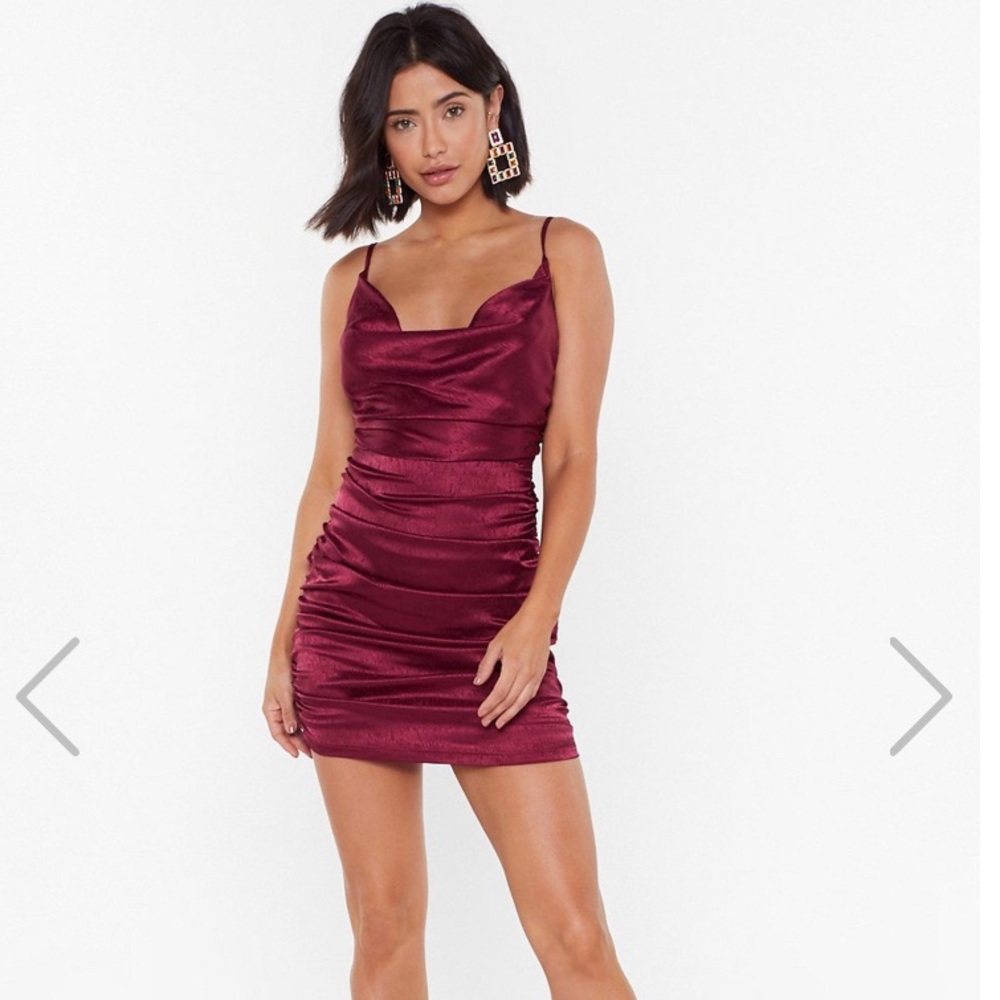 Nasty Gal On the Cowl Satin Mini Dress